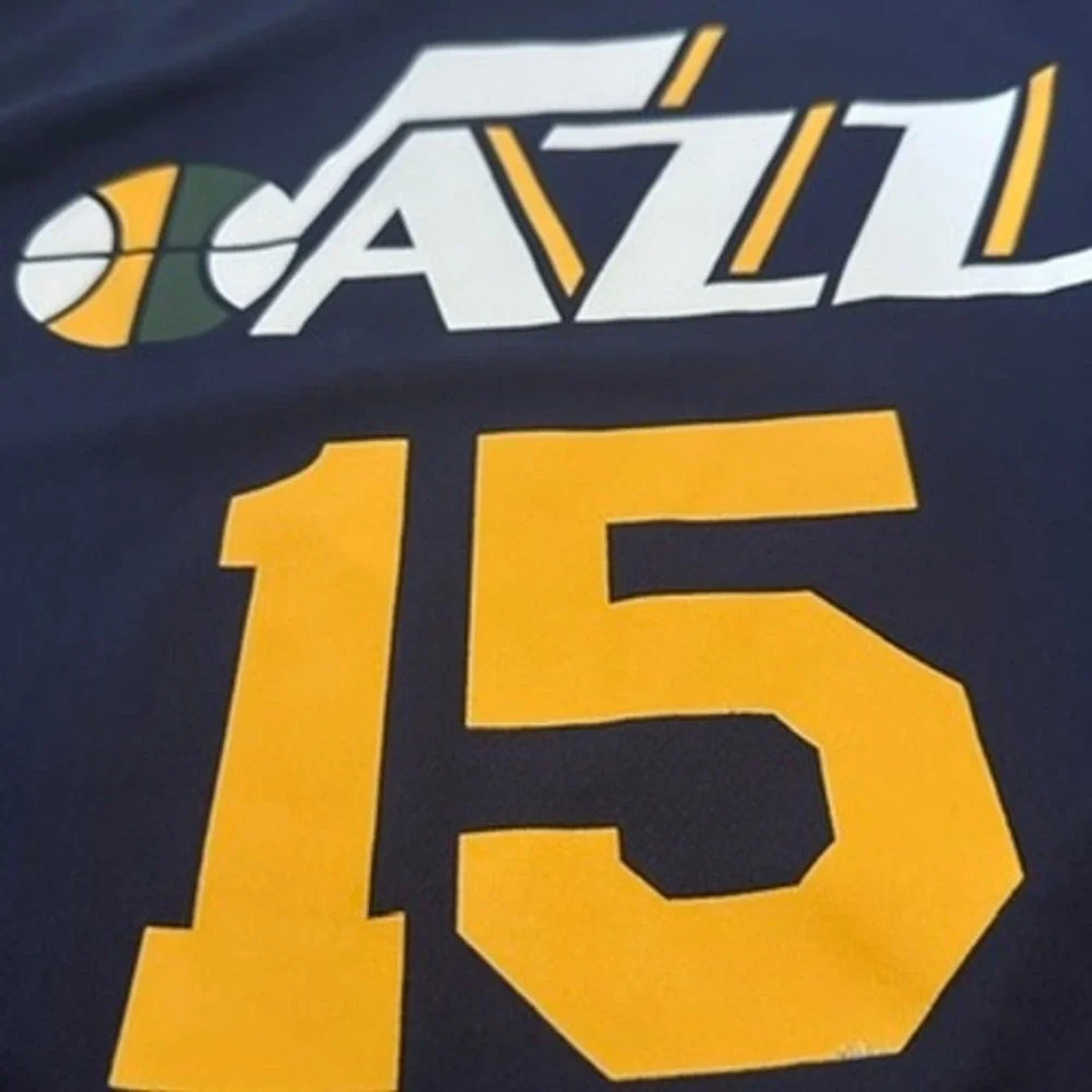 Adidas Utah Jazz Derrick Favors 15 NBA Jersey Mens Large Navy Blue 7818A 14‎